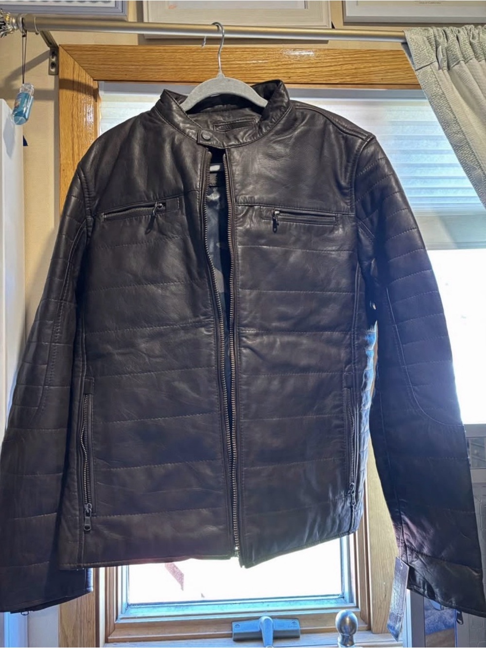 Emanuel Ungaro Black Quilted Leather Bomber Jacket